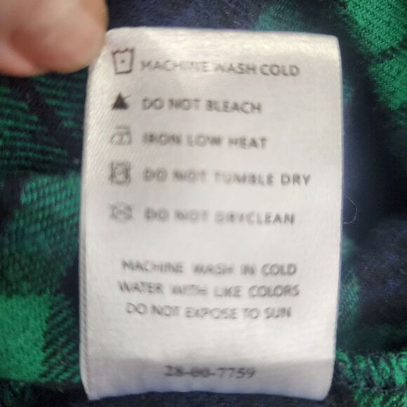 Latuza Cotton Flannel Maxi-Nightgown-L-Tartan Xmas Plaid-Navy/Green-Oversized - Picture 12 of 12